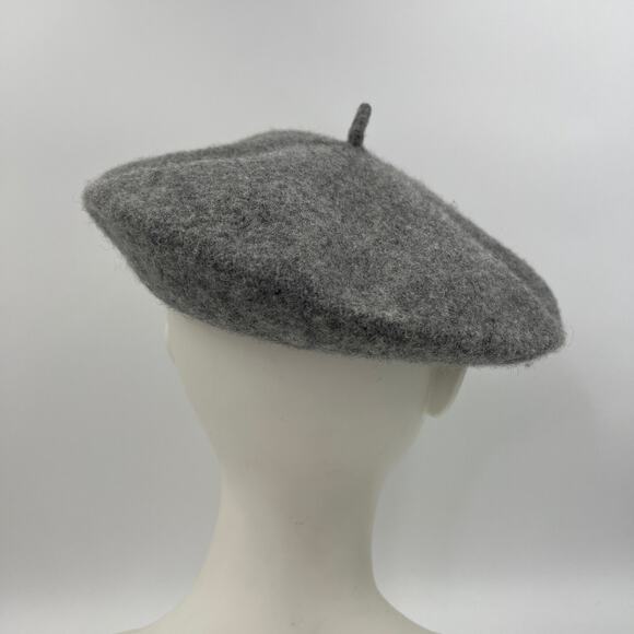 Vintage Bass Wool Beret Gray Dark Academia Military - Picture 6 of 8